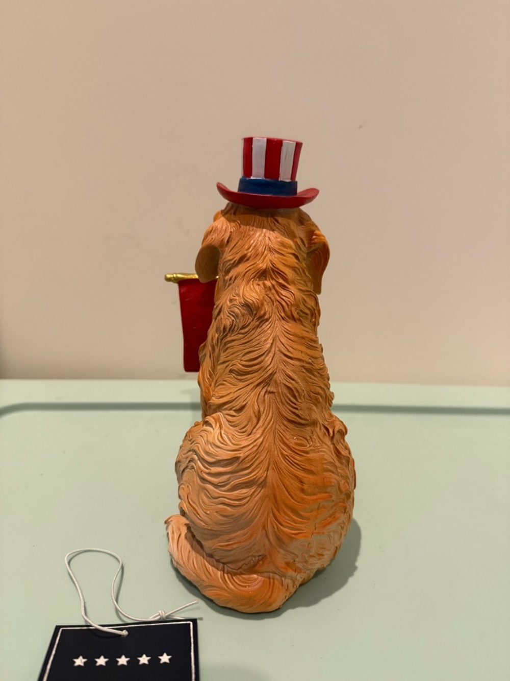 Martha Stewart Patriotic Golden Dog Figurine with American Flag- NWT - Picture 4 of 7
